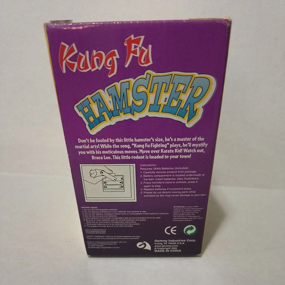 Gemmy 2001 Kung Fu Karate Hamster Martial Arts In Original Box SEE NOTES
